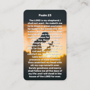 Psalm 23 child holds cross Memorial Prayer Card