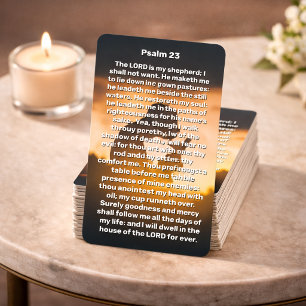 Psalm 23 child holds cross Memorial Prayer Card