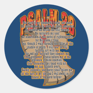 Psalm 23 classic round sticker