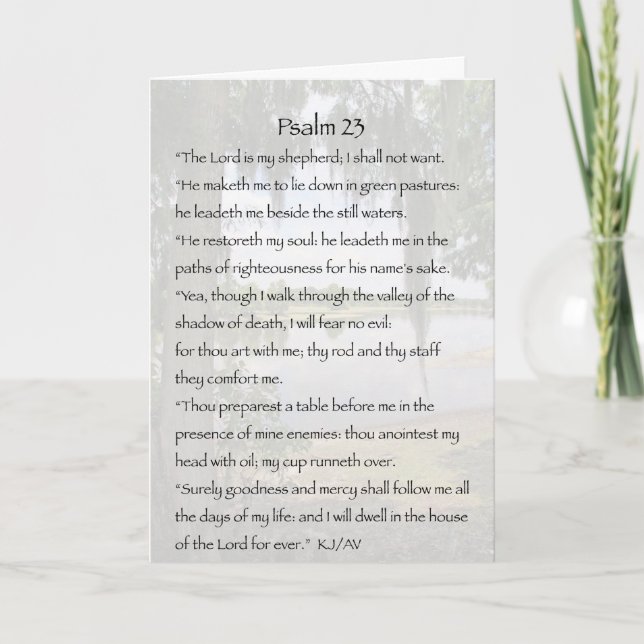 Psalm 23 Condolence Card (Front)