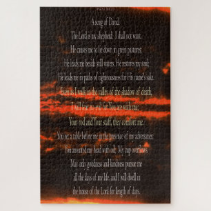 Psalm 23, Dark Red Sky, 1014 pcs, Difficult Puzzle