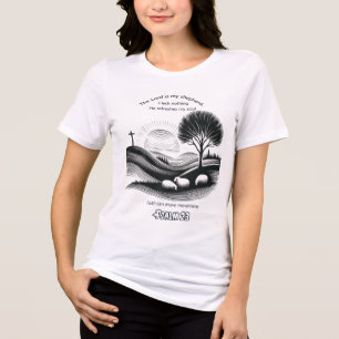 Psalm 23 Faithful Shepherd Artwork Tri-Blend Shirt