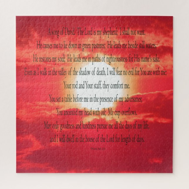 Psalm 23, Fire Sky, 676 pieces - Difficult Puzzle (Vertical)