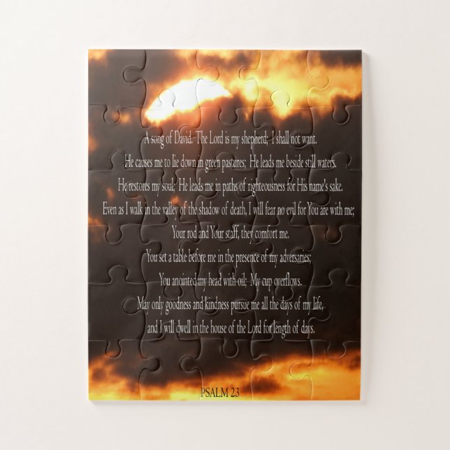 Psalm 23, Fire Sky, Oversized pieces, Easy Puzzle (Vertical)