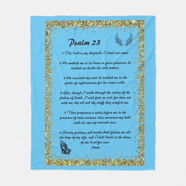 Psalm 23  fleece blanket (Front)