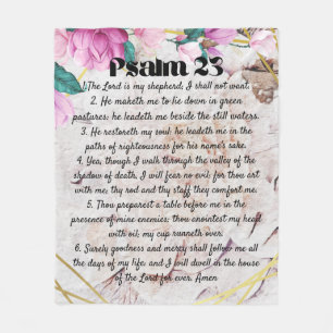 Psalm 23  floral fleece blanket
