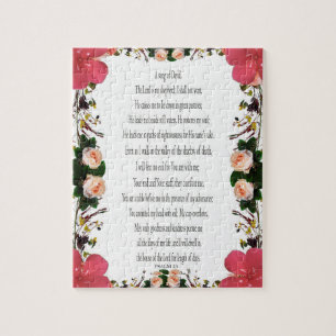 Psalm 23,  Flower Frame 110 pieces - Challenging  Jigsaw Puzzle