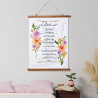 Psalm 23 Geometric Floral Frame Scripture