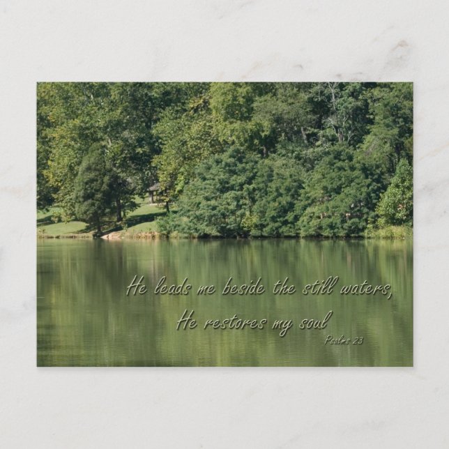 Psalm 23 He leads me beside the still waters Postcard (Front)