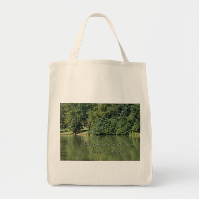 Psalm 23 He leads me beside the still waters Tote Bag (Front)