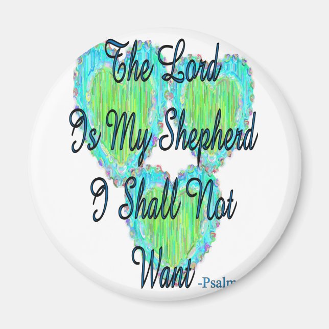 Psalm 23 hearts magnet (Front)