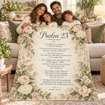Psalm 23 Heirloom Floral Scripture