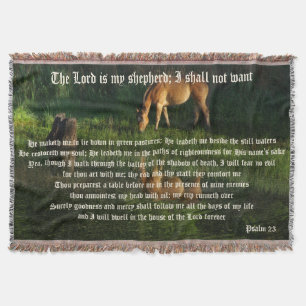Psalm 23 Horse Beside Still Waters Throw Blanket