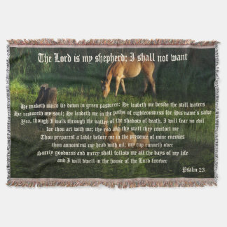 Psalm 23 Horse Beside Still Waters Throw Blanket