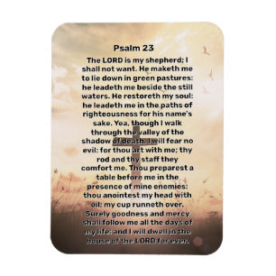 Psalm 23 Illuminated Cross Magnet