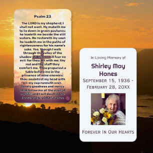 Psalm 23 Illuminated Cross Memorial Prayer Card