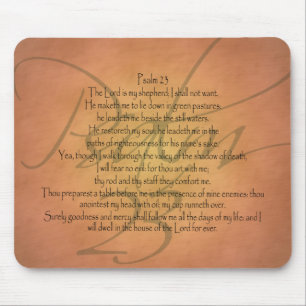 Psalm 23 KJV Christian Bible Verse Mouse Pad