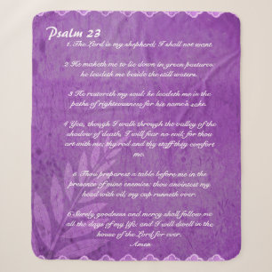 Psalm 23  Lilac  Sherpa Blanket