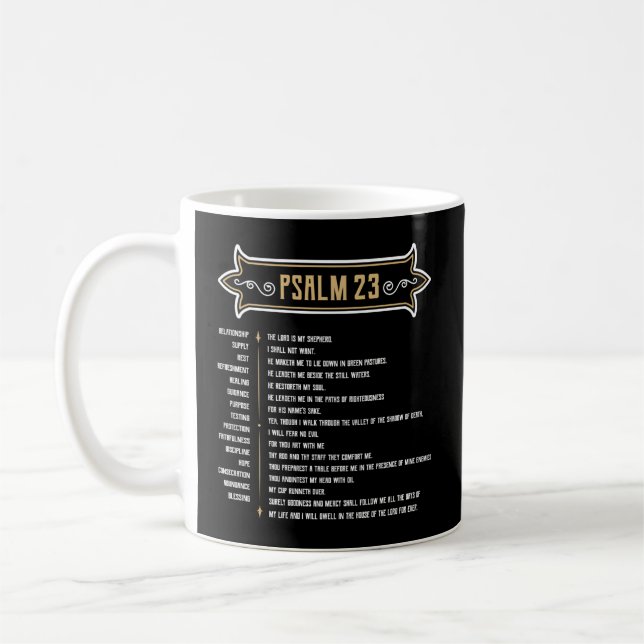 Psalm 23 Lord Is My Shepherd Coffee Mug (Left)