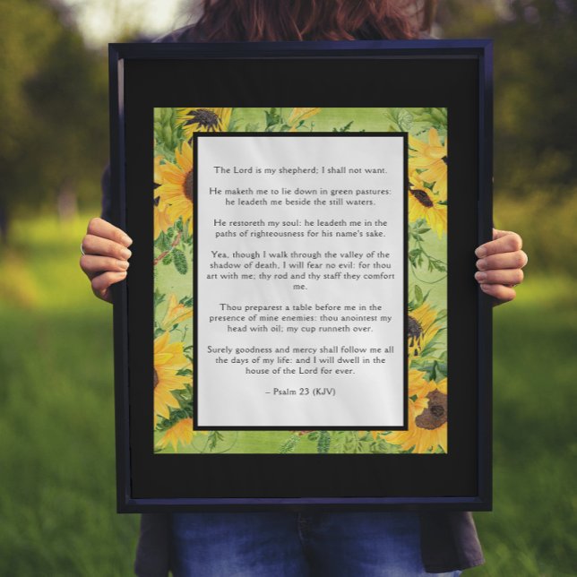 Psalm 23 Lord is My Shepherd KJV Sunflowers Poster (Creator Uploaded)