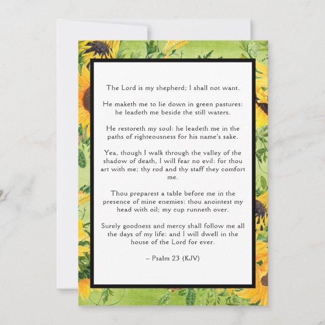 Psalm 23 Lord is Shepherd Flat Greeting Card (Front)
