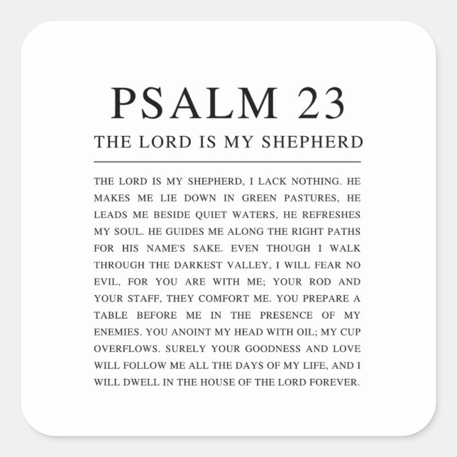 Psalm 23 NKJV Sticker (Front)