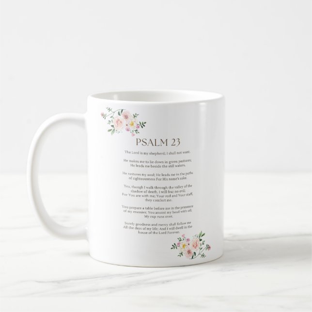 Psalm 23 NKJV The Lord is My Shepherd Coffee Mug (Left)