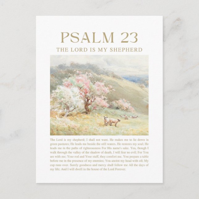 Psalm 23 NKJV The Lord is My Shepherd Postcard (Front)