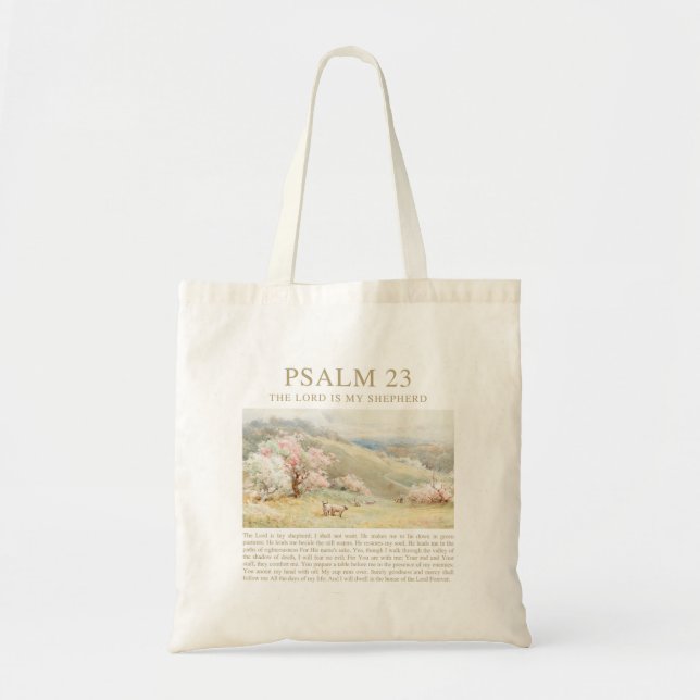Psalm 23 NKJV The Lord is My Shepherd Tote Bag (Front)