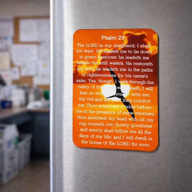Psalm 23 Orange Sunset Seagull Magnet (Creator Uploaded)