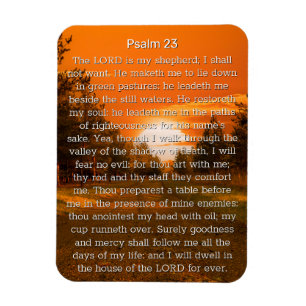 Psalm 23 Orange Sunset Trees Magnet