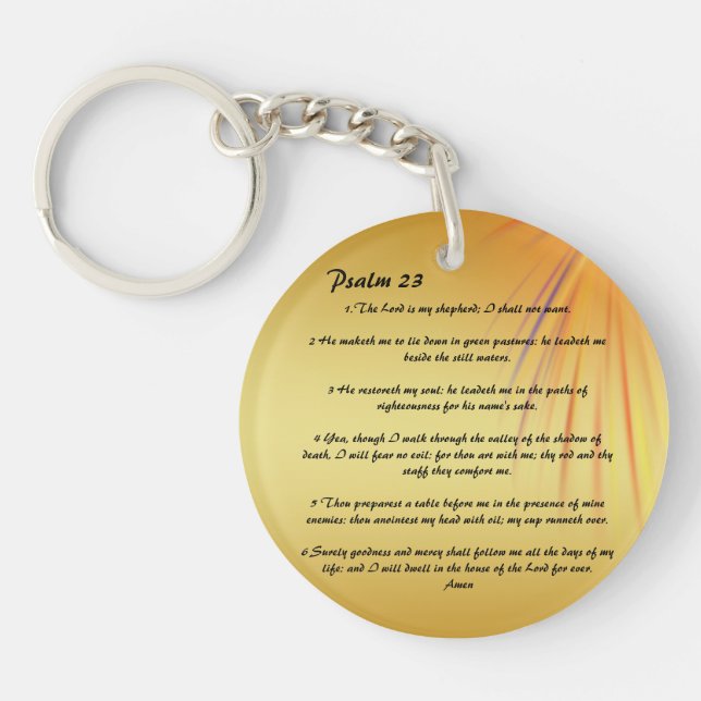 Psalm 23  personalised  keychain (Front)