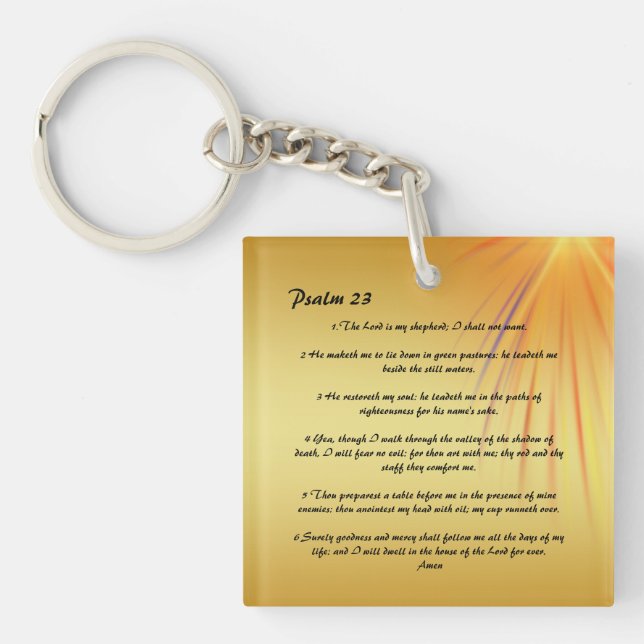 Psalm 23  personalised  keychain (Front)
