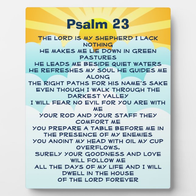 Psalm 23 plaque (Front)