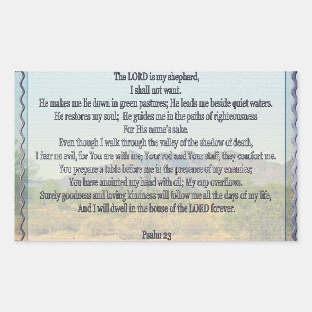 Psalm 23 rectangular sticker (Front)