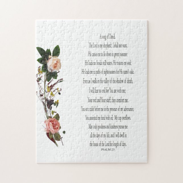Psalm 23, Rose Flower, Challenging Puzzle  (Vertical)