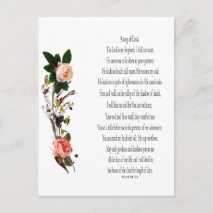 Psalm 23, Song of David Postcard