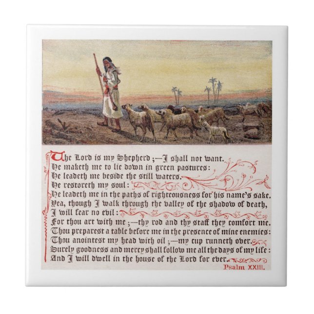 Psalm 23 SQ Ceramic Tile (Front)