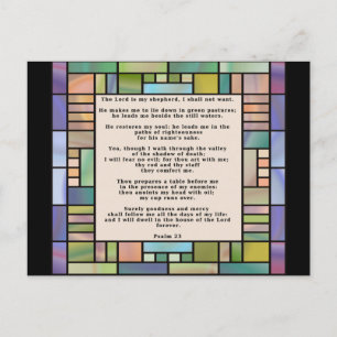 Psalm 23 Stained Glass Postcard