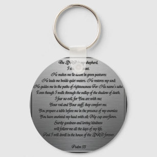 Psalm 23 - Steel Key Ring