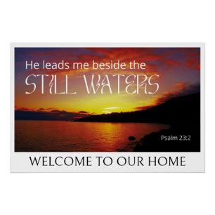 Psalm 23 STILL WATERS Christian Bible Verse Poster