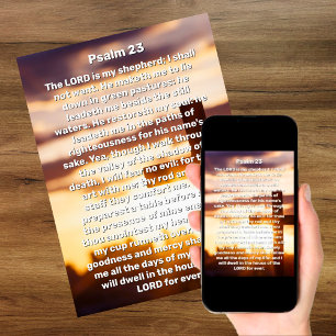 Psalm 23 Sun Cross Celebration of Life Funeral  Invitation