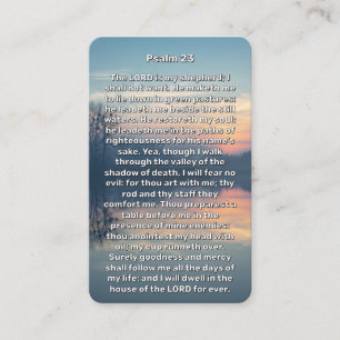 Psalm 23 Sunset Lake Memorial Prayer Card