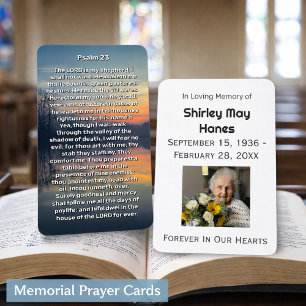 Psalm 23 Sunset Lake Memorial Prayer Card
