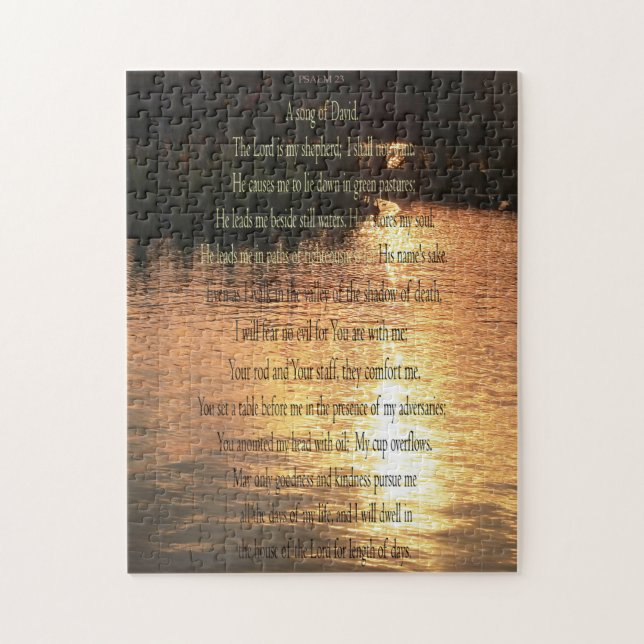 Psalm 23, Sunset on Still Waters 252 pcs Puzzle (Vertical)