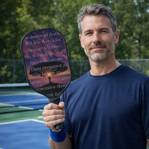 Psalm 23 Sunset Tree Christian Pickleball Paddle