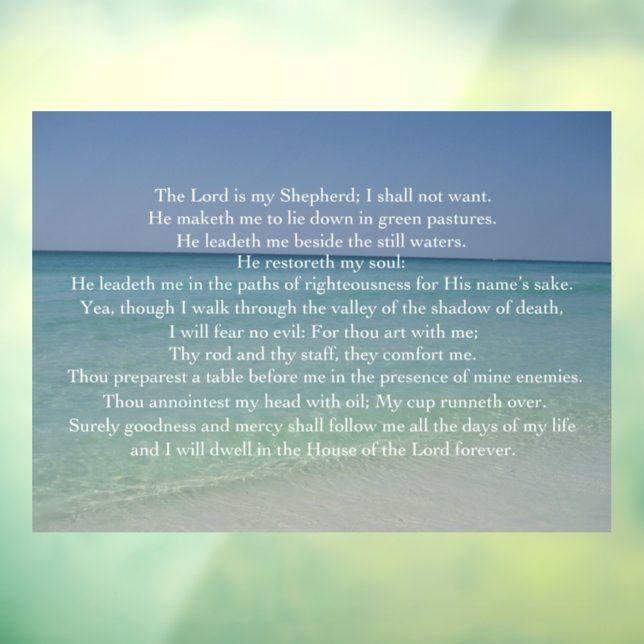 Psalm 23 The Lord is My Shepherd Beautiful Beach (Sheet 3)