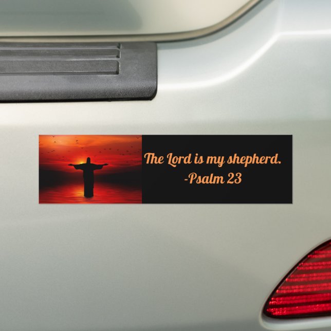 Psalm 23 The Lord is my Shepherd Bumper Sticker (On Car)