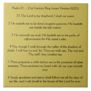 Psalm 23 The Lord is my Shepherd Ceramic Tile