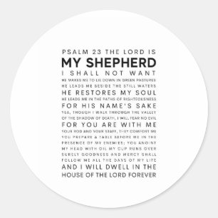 Psalm 23 The Lord is my Shepherd Classic Round Sticker